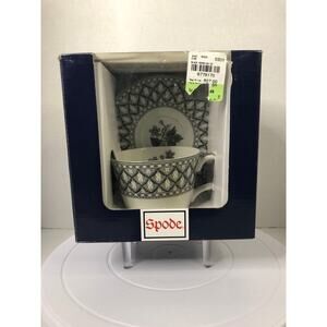 The Spode Blue Room Collection Geranium Teacup and Saucer